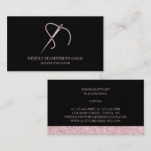 針および糸バラ金ゴールドシーストレスまたはテーラー 名刺 (正面/裏面)