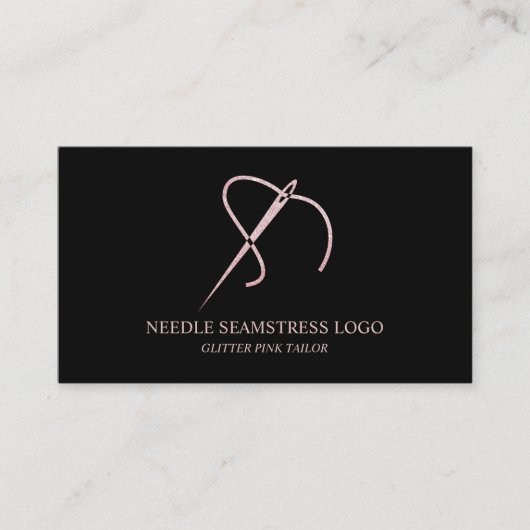 針および糸バラ金ゴールドシーストレスまたはテーラー 名刺 (正面)