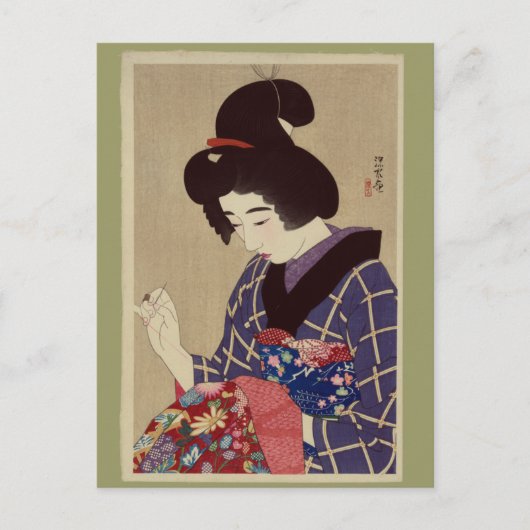 『針しごと』(裁縫)伊藤真水 ポストカード (正面)