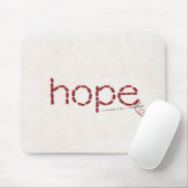 針で縫った赤いHOPE文字メッセージ マウスパッド (マウス)