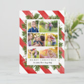 針とストライプ6枚 | クリスマスフォトカード シーズンカード (スタンド正面)
