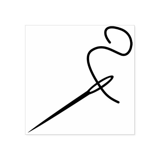 針と糸のアートスタンプ ラバースタンプ (インプリント)