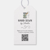 針と糸の手書きレタリング刺繍　ありがとう ギフトタグ (正面)