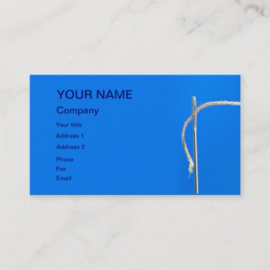 針と糸を使った針刺し 名刺 (正面)