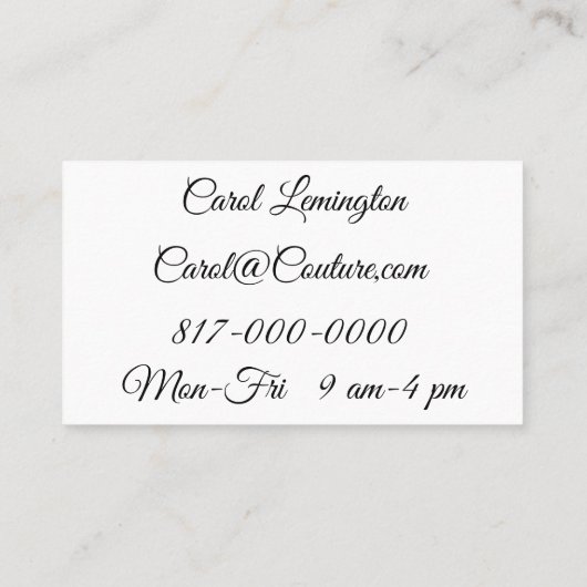 針と糸パーソナライズされた 名刺 (裏面)