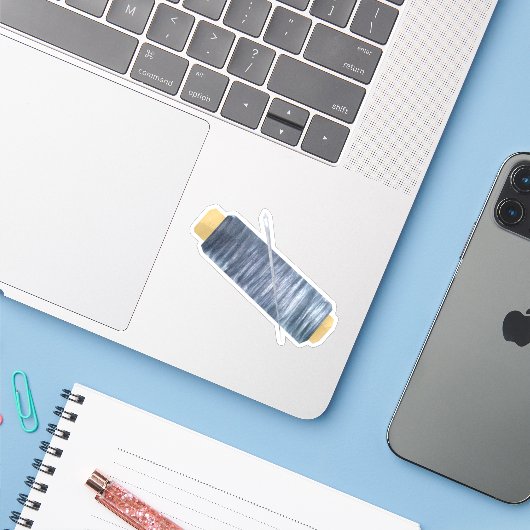 針と糸 シール (ノートパソコンとiPhone)