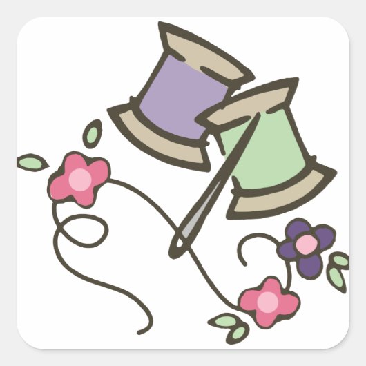 針と糸 スクエアシール (正面)