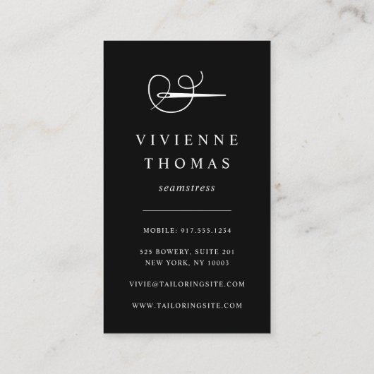 針と糸 |仕入れ直しSeamstress 名刺 (裏面)