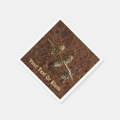 針に松の落ちた実 スタンダードカクテルナプキン (角)