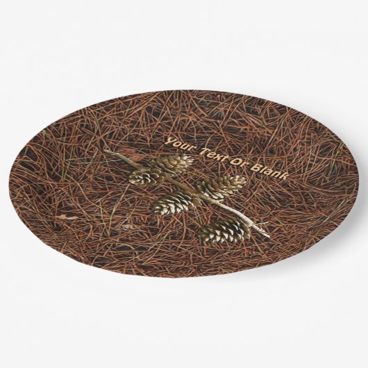 針に松の落ちた実 ペーパープレート (アングル)