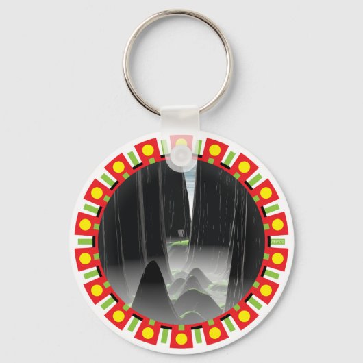 針に糸を通す キーホルダー (正面)