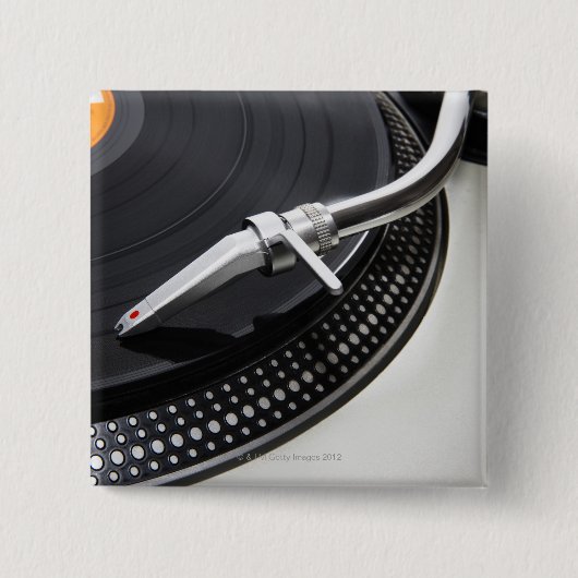 針のスタイラスを記録 缶バッジ (正面)