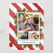 針は及び写真|が写真カード感謝していしている3つを縞で飾ります シーズンカード (正面/裏面)