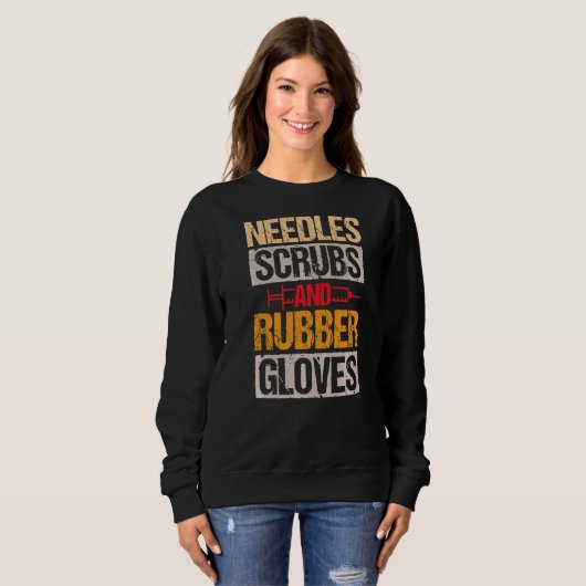 針スクラブとゴム手袋フロートミスト スウェットシャツ (正面フル)