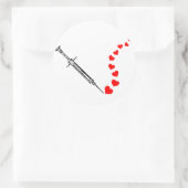 針ハート(黒) ラウンドシール (バッグ)