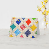 針付き誕生日キルト カード (黄色い花)