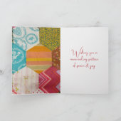 針付き50誕生日キルトパターン カード (内部)