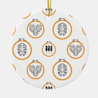 針刺し縫い枠 セラミックオーナメント