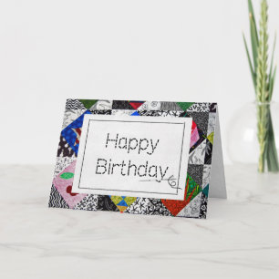針熱狂する誕生日付きキルト カード