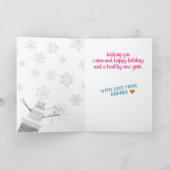 針糸雪だるま裁縫工芸品クリスマスホリ シーズンカード (内部)