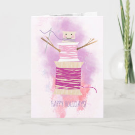 針糸雪だるま裁縫工芸品クリスマス シーズンカード