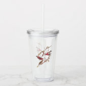 針葉樹のオードボンの紫のフィンチ赤い鳥 アクリルタンブラー (正面)