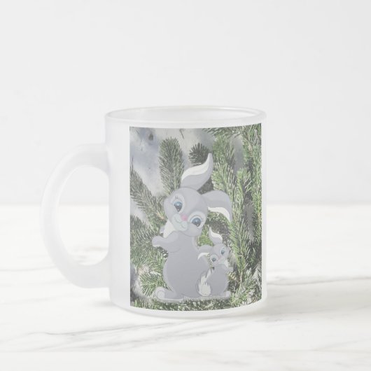 針葉樹の枝に生まれる フロストグラスマグカップ (左)