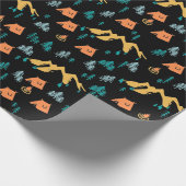 針葉樹の森のキャンプで夜 ラッピングペーパー (角)