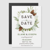 針葉樹素朴松コーン結婚式の日付を保存 (正面/裏面)