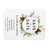 針葉樹素朴松コーン結婚式の日付を保存 マグネット (横)