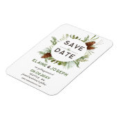 針葉樹素朴松コーン結婚式の日付を保存 マグネット (左側)