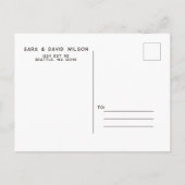 針葉樹素朴松コーン結婚式の日付を保存 案内ポストカード (裏面)