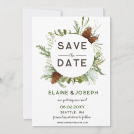 針葉樹素朴松コーン結婚式の日付を保存 案内状