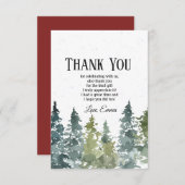 針葉樹、松の木、常緑樹 サンキューカード (正面/裏面)