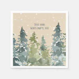 針葉樹、松の木、常緑樹 スタンダードカクテルナプキン