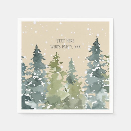 針葉樹、松の木、常緑樹 スタンダードカクテルナプキン (正面)