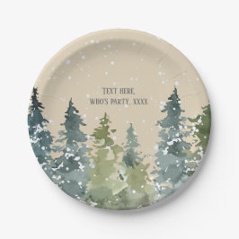 針葉樹、松の木、常緑樹 ペーパープレート