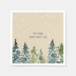 針葉樹、松、常緑樹 スタンダードカクテルナプキン