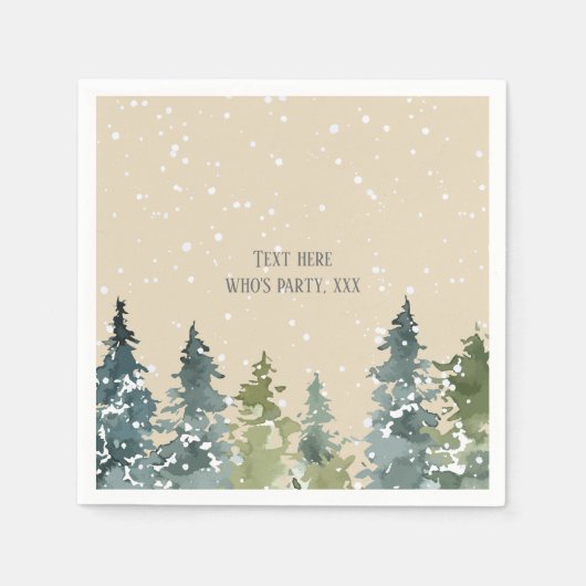 針葉樹、松、常緑樹 スタンダードカクテルナプキン (正面)