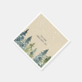 針葉樹、松、常緑樹 スタンダードカクテルナプキン (角)