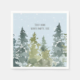 針葉樹、松、常緑樹 スタンダードカクテルナプキン