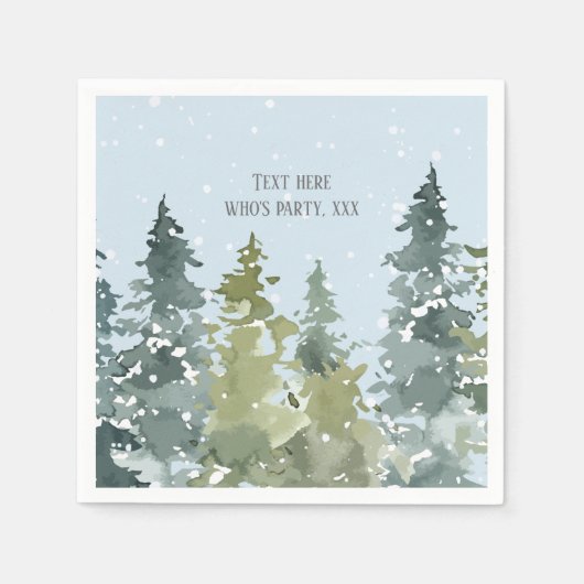 針葉樹、松、常緑樹 スタンダードカクテルナプキン (正面)