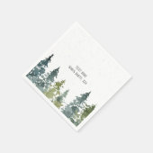 針葉樹、松、常緑樹 スタンダードカクテルナプキン (角)