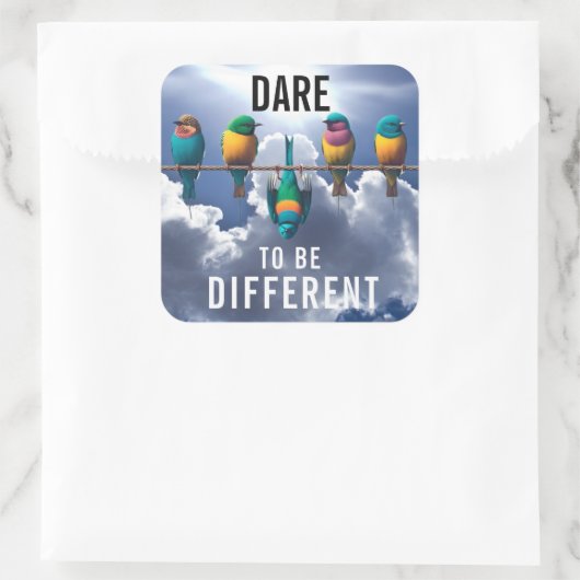 針金かわいらしの上の鳥が挑戦 スクエアシール (バッグ)