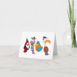 針金にハロウィーンの鳥 カード