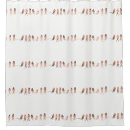 針金に描かれた美しい銅鳥 | シャワーカーテン