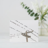 針金に止まった鳥 ポストカード (スタンド正面)