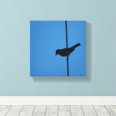 針金のロビン キャンバスプリント (インサイチュ (ウッドフロア))