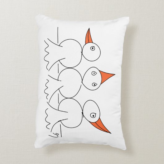 針金の上に3羽の鳥 アクセントクッション (裏面(縦))