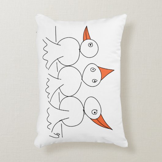 針金の上に3羽の鳥 アクセントクッション (正面(垂直))